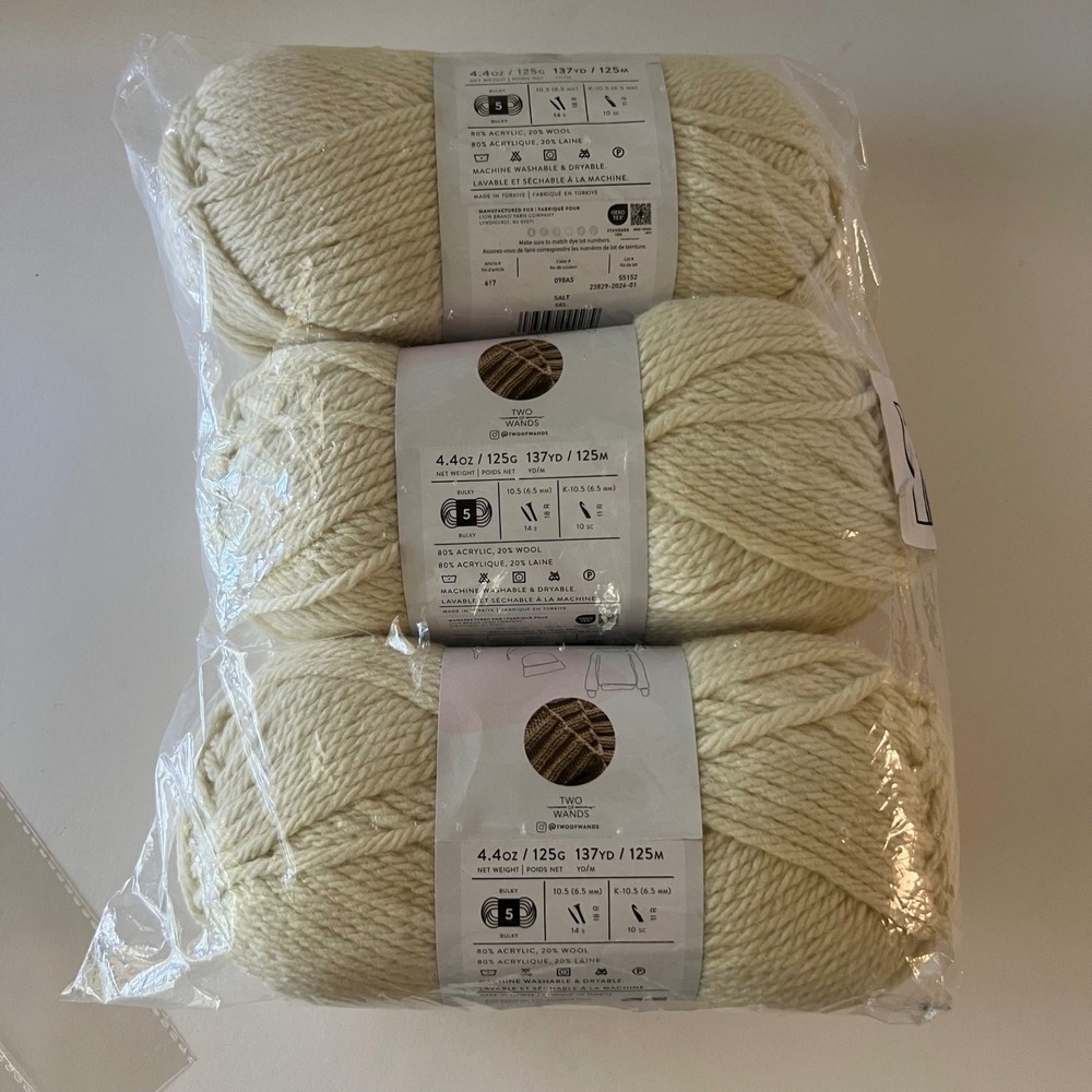 Lion Brand Two of Wands Hue + Me Chunky Wool Blend 4.4oz Pack/3 NIP Color Salt
